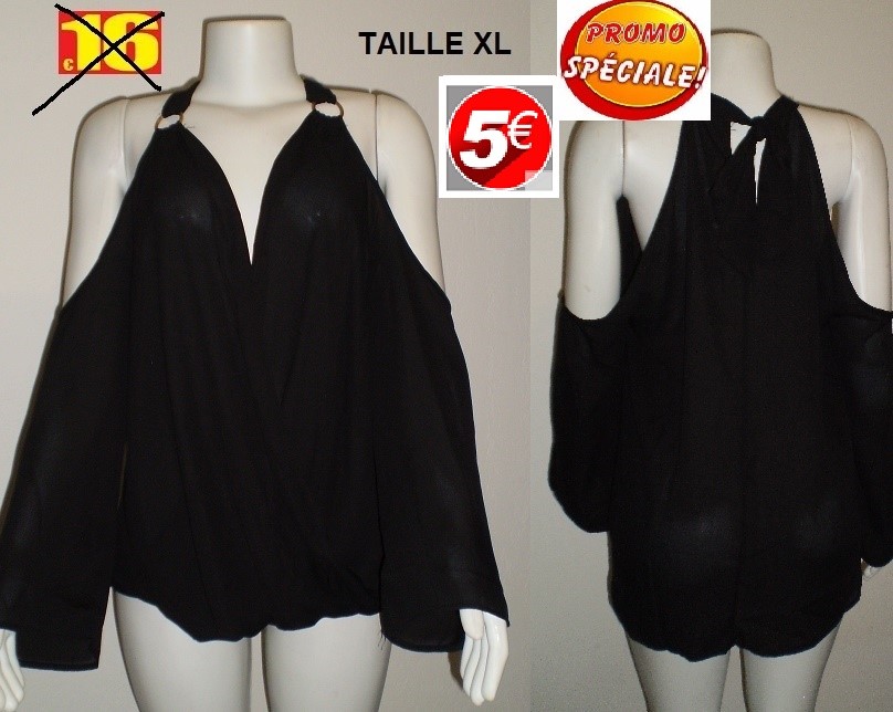 haut voile noir CROISE taille XL